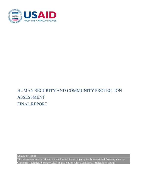 Human Security and Community Protection Assessment Final Report