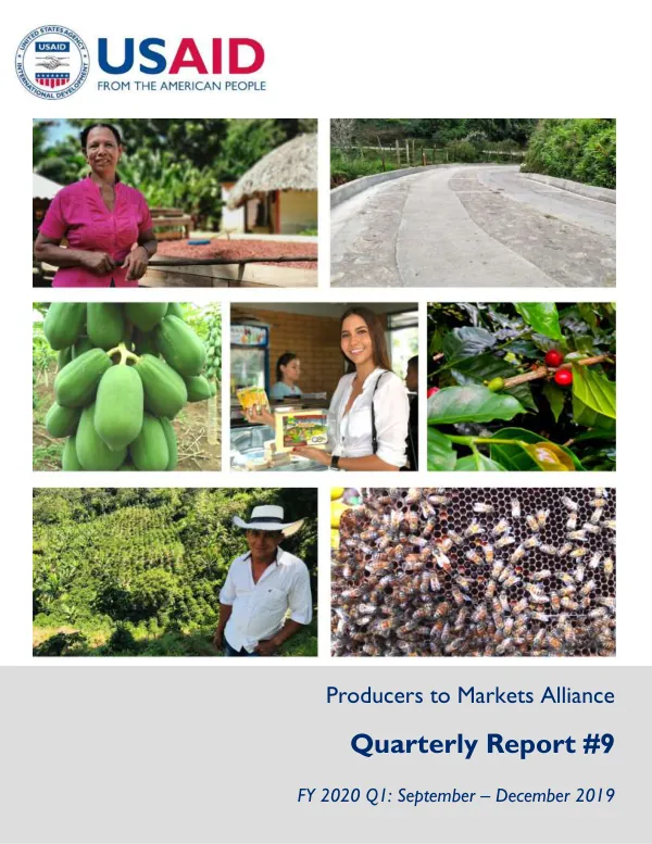 USAID Colombia Producers to Markets Alliance | Quarterly Report 9