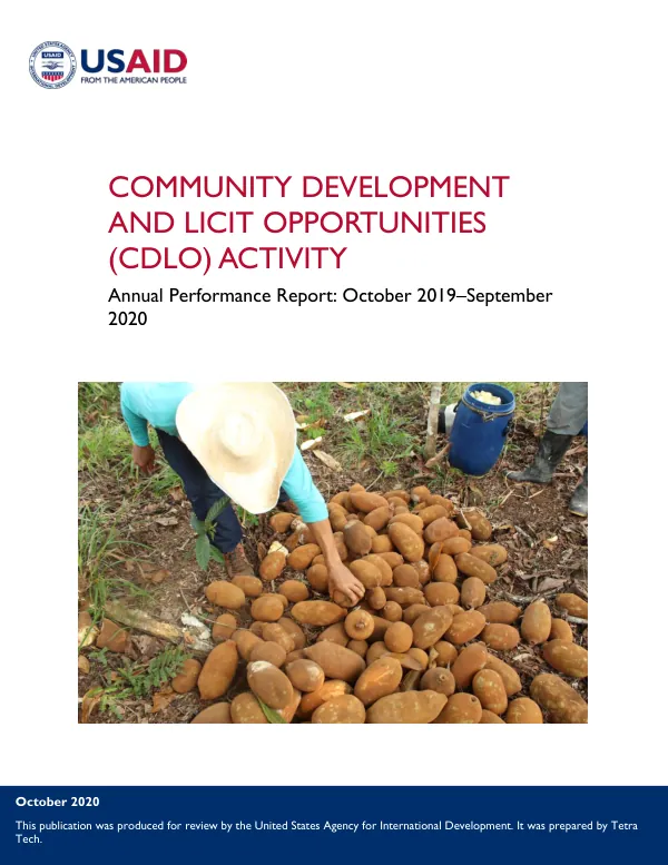 Community Development and Licit Opportunities (CDLO) Activity Annual Performance Report: October 2019–September 2020