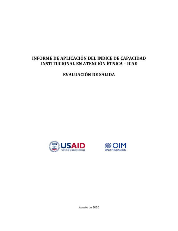 Informe de Aplicación del Índice de Capacidad Institucional en Atención Étnica – ICAE