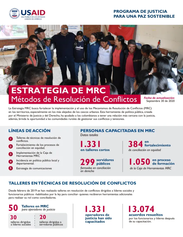 Programa de Justicia para una Paz Sostenible: Estrategia de MRC