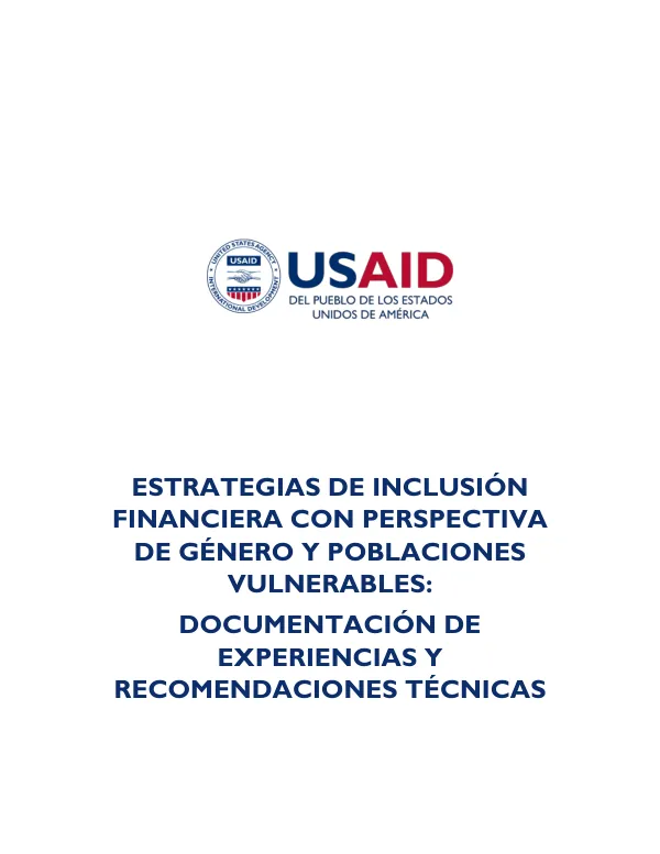 Estrategias de Inclusión Financiera con Perspectiva de Género y Poblaciones Vulnerables