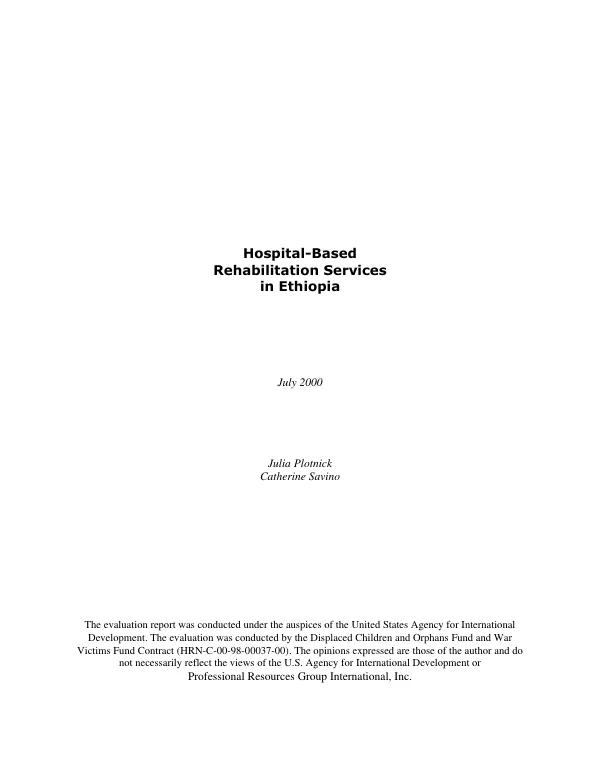 Hospital-based rehabilitation services in Ethiopia