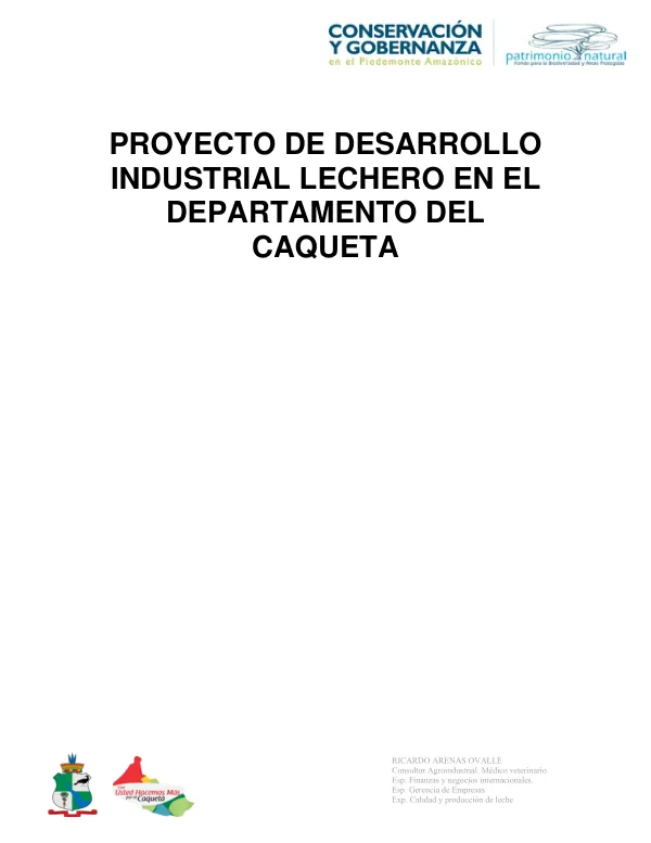 Proyecto de Desarrollo Industrial Lácteo en el Departamento del Caquetá