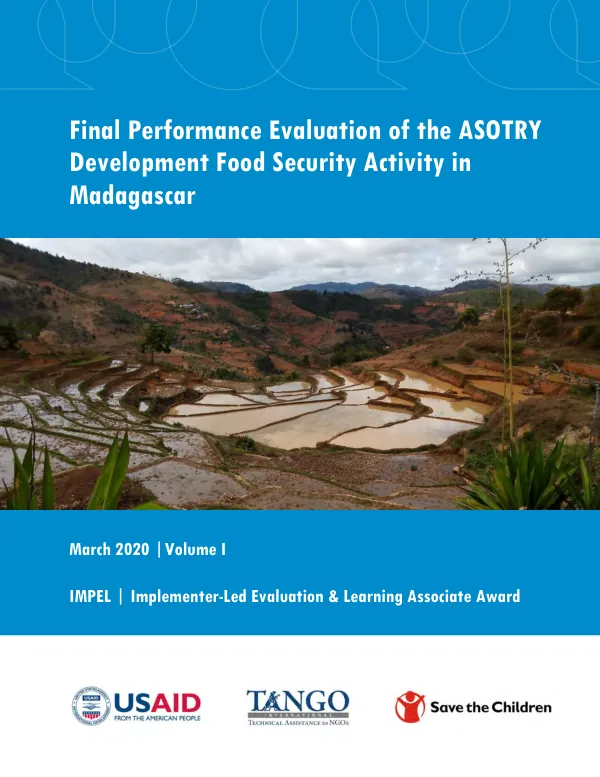 Final performance evaluation of the ASOTRY development food security activity in Madagascar