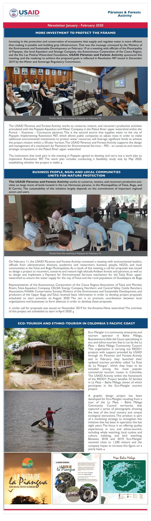 USAID Páramos and Forests Activity Newsletter January - February 2020