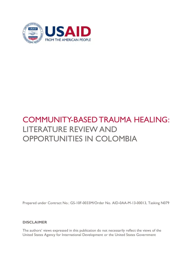 Community-Based Trauma Healing: Literature Review and Opportunities in Colombia