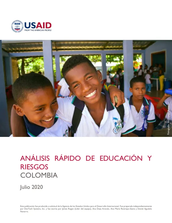 Análisis Rápido de Educación y Riesgos: Colombia