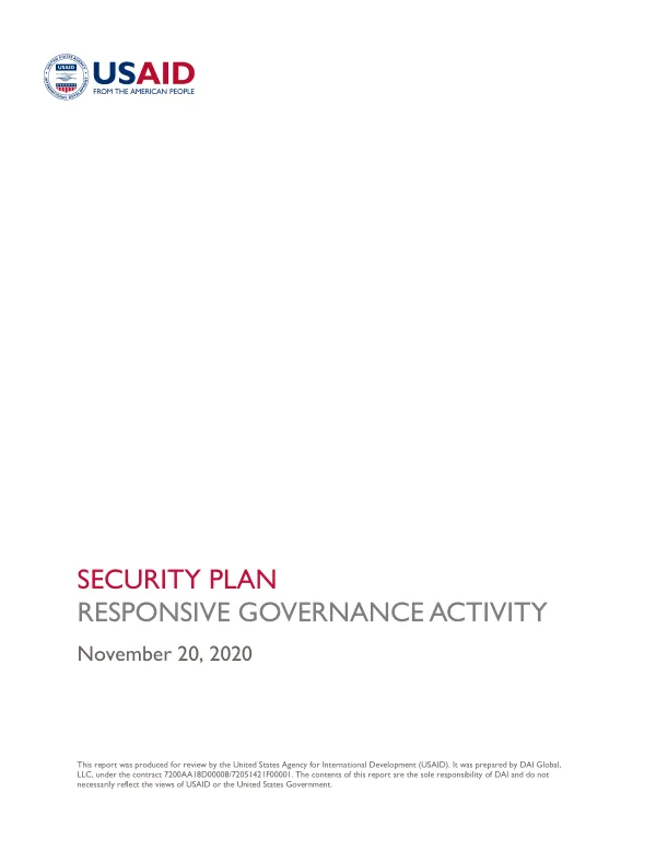 Security Plan: Responsive Governance Activity