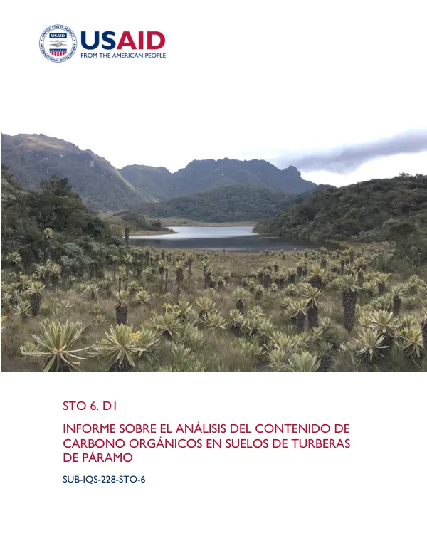 Informe sobre el análisis del contenido de carbono orgánicos en suelos de turberas de páramo