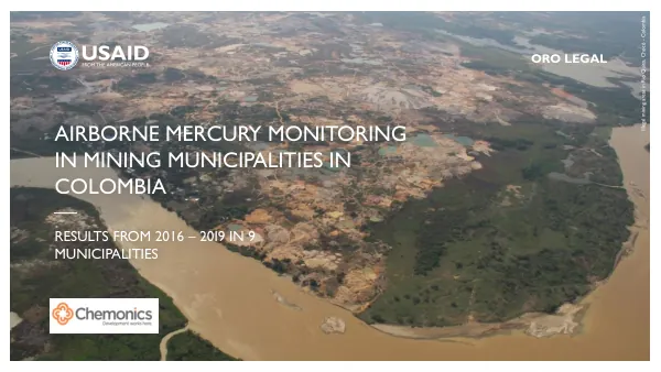 Airborne Mercury Monitoring in Mining Municipalities in Colombia: Results from 2016 – 2019 in 9 Municipalities