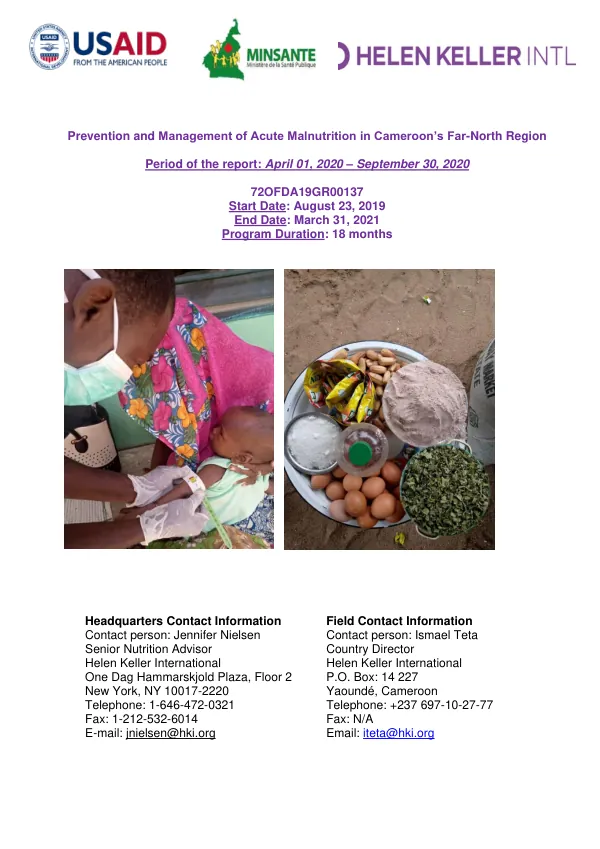 Prevention and Management of Acute Malnutrition in Cameroon’s Far-North Region