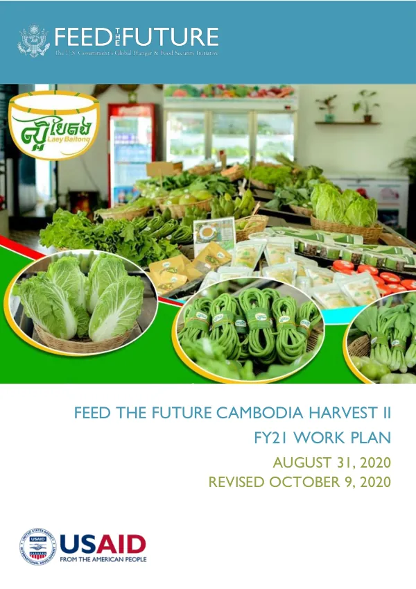 Feed the Future Cambodia Harvest II FY21 Work Plan