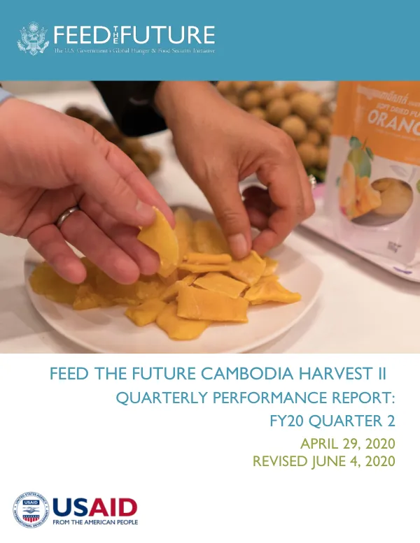 Feed the Future Cambodia Harvest II: FY20 Quarter 2 Performance Report