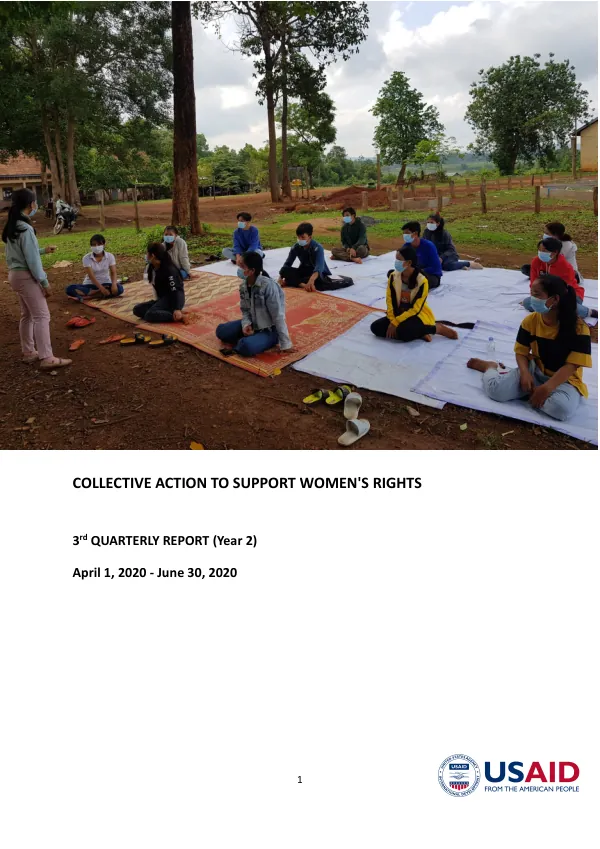 Collective Action to Support Women's Rights 3rd Quarterly Report (Year 2)