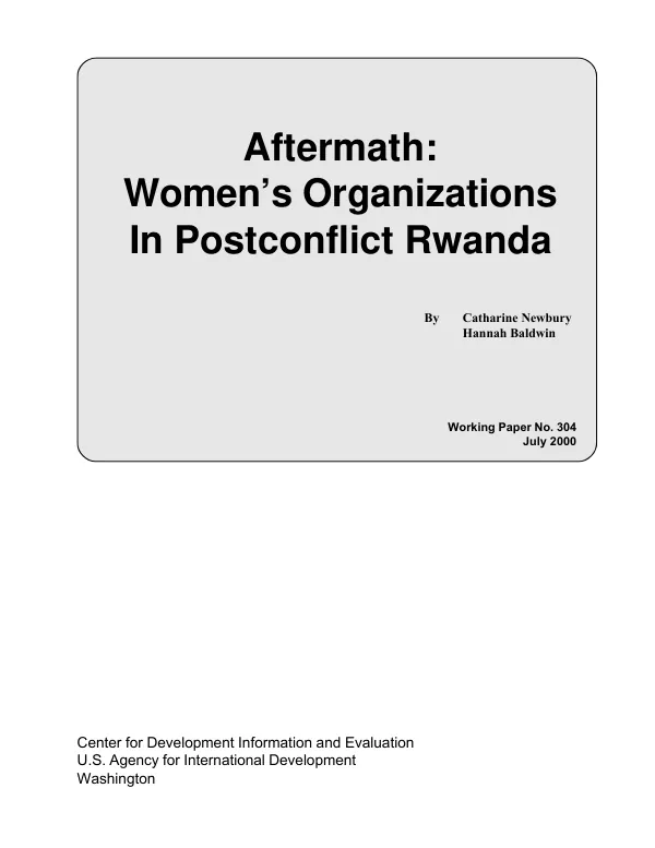 Aftermath : women"s organizations in postconflict Rwanda