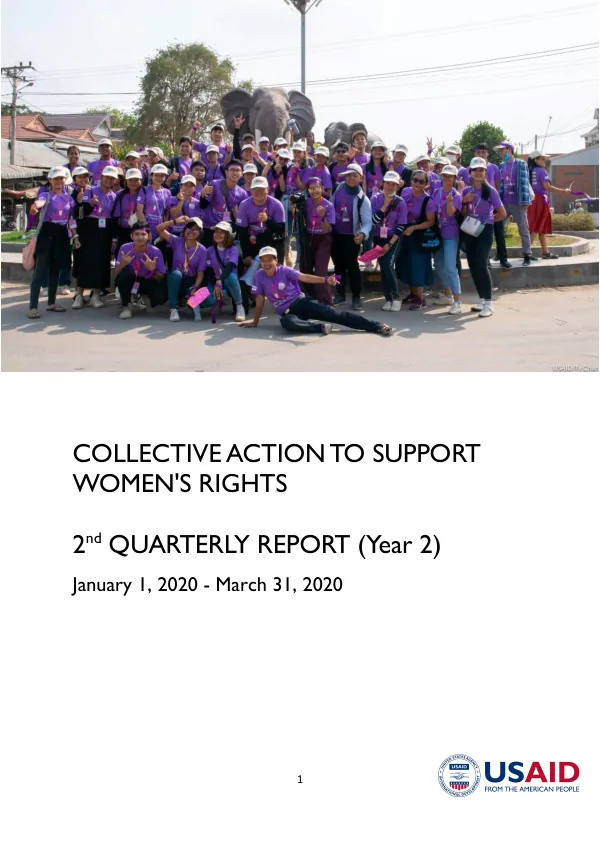 Collective Action to Support Women's Rights 2nd Quarterly Report (Year 2)