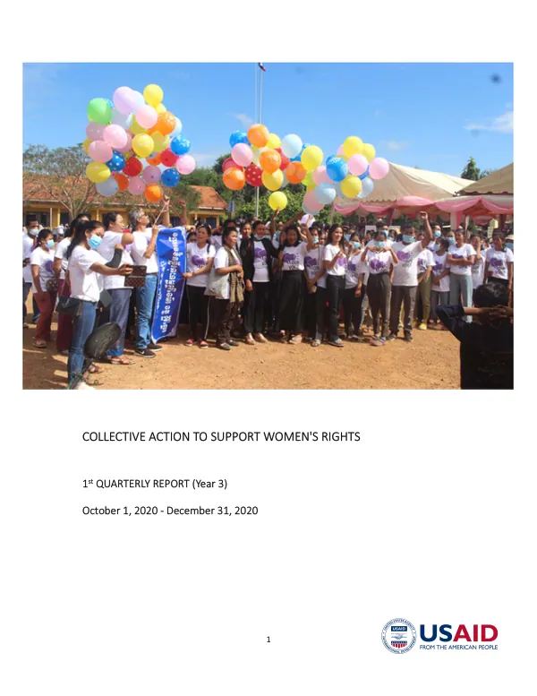 Collective Action to Support Women's Rights Quarterly Progress Report (Q1_Y3)