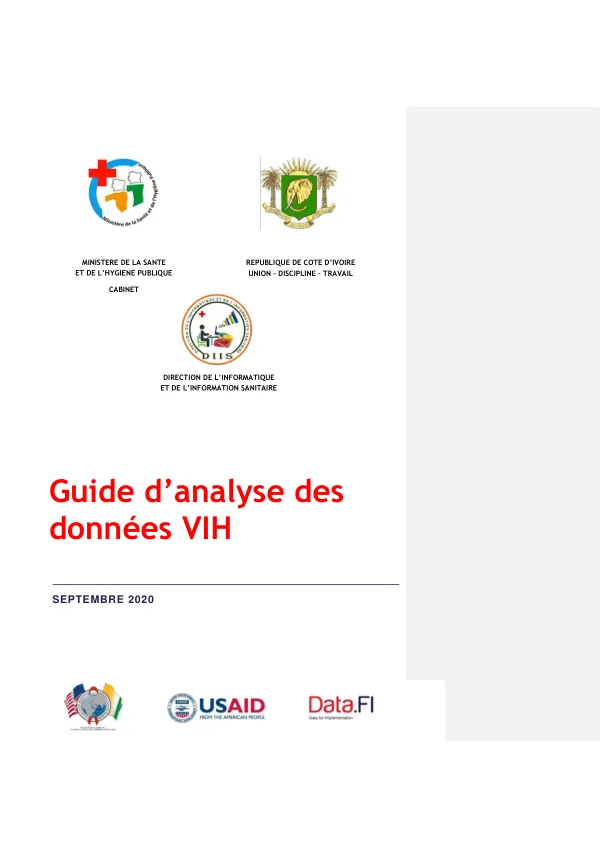 Guide d’analyse des données VIH