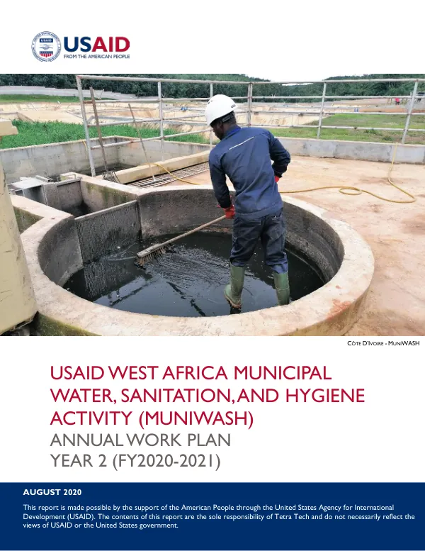 USAID West Africa Municipal Water, Sanitation, and Hygiene Activity (MuniWASH): Annual Work Plan Year 2 (FY2020-2021)