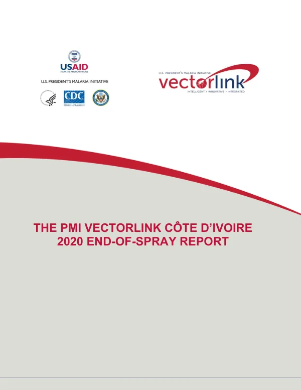 The PMI VectorLink Côte d’Ivoire 2020 End-of-Spray Report: August 10–September 12, 2020