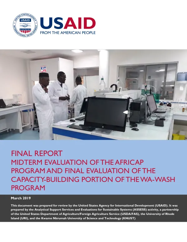 Final report : midterm evaluation of the AfriCAP program and final evaluation of the capacity-building portion of the WA-WASH program