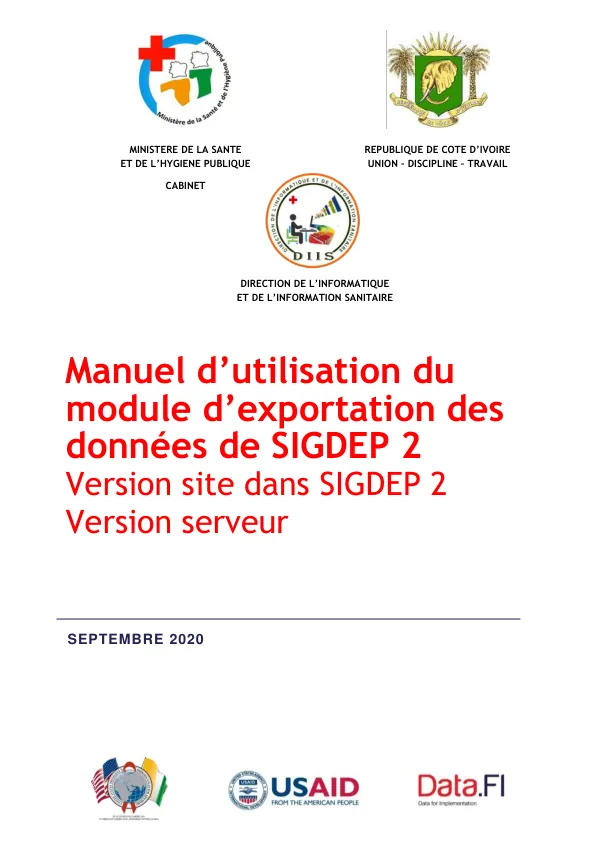Manuel d’Utilisation du module d’exportation des donnees de SIGDEP 2