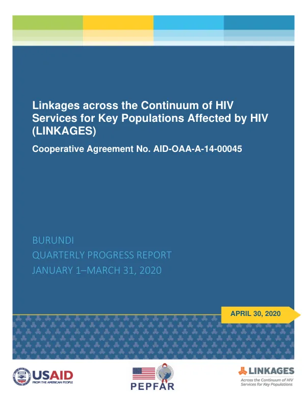 LINKAGES Quarterly Report (January 1 to March 31, 2020) - Burundi