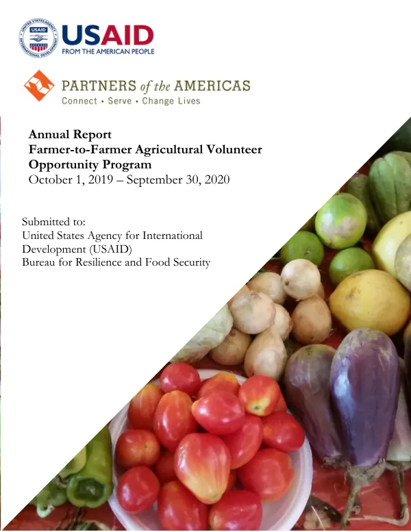 Annual Report: Farmer-to-Farmer Agricultural Volunteer Opportunity Program