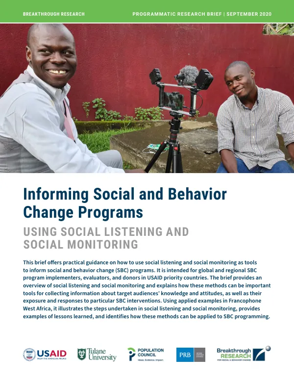 Informing Social and Behavior Change Programs Using Social Listening and Social Monitoring