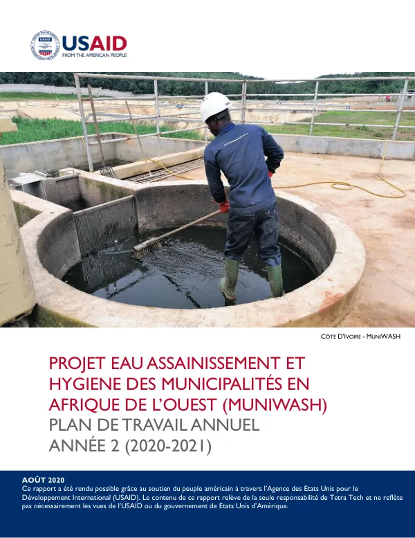 Project Eau Assainissement et Hygiene des Municipalités en Afrique de l'Ouest (MuniWASH): Plan de Travail Annuel Année 2 (2020-2021)