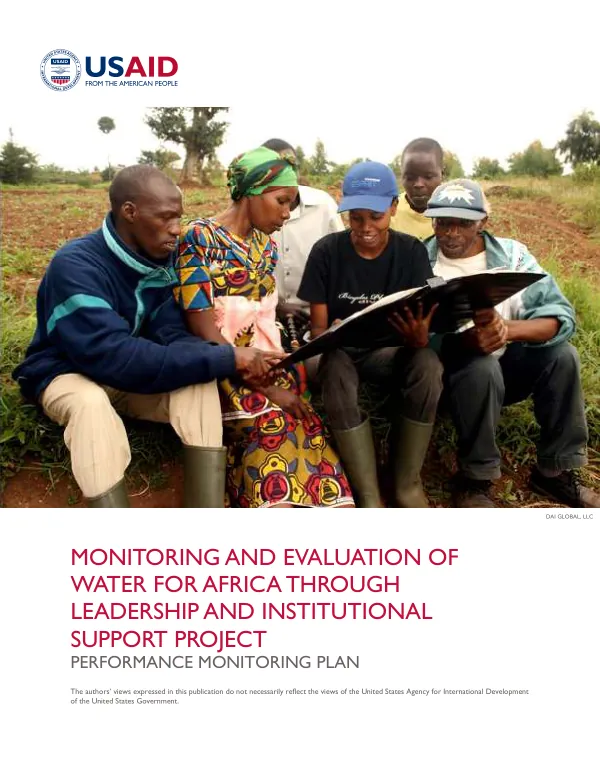 Water for Africa through Leadership and Institutional Support (WALIS) Project Performance Monitoring Plan