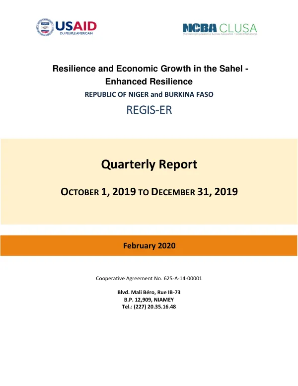 Resilience and Economic Growth in the Sahel - Enhanced Resilience