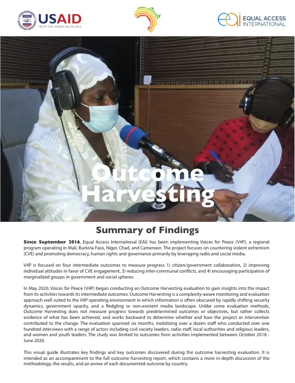 Voices for Peace (V4P) Outcome Harvesting Evaluation Report