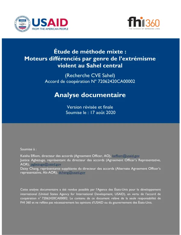 Étude de la différence de genre des moteurs de l’extrème violence au Sahel