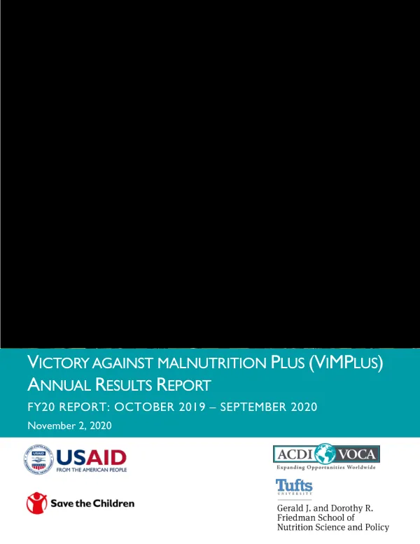Victory Against Malnutrition Plus (VIMPLUS) Annual Results Report FY20 Report: October 2019 – September 2020