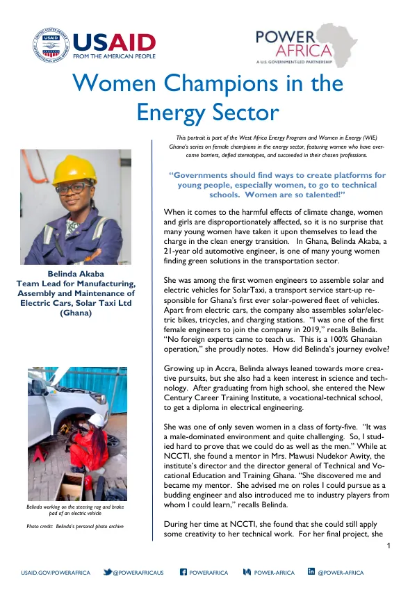 Women Champions in the Energy Sector