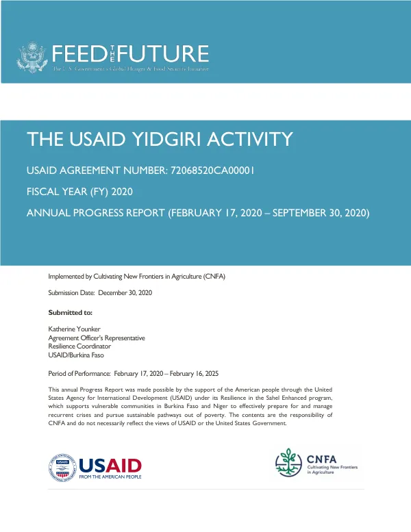 USAID Yidgiri FY20 Annual Report