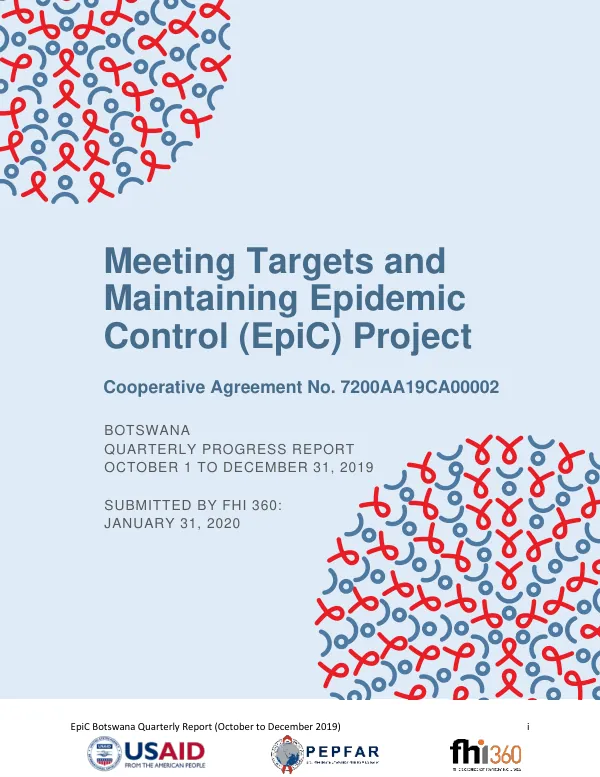 EpiC Botswana Quarterly Report (October to December 2019)