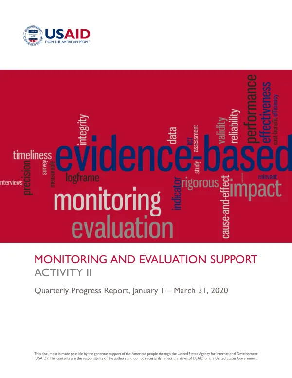 Quarterly Progress Report January – March 2020 for USAID/Bosnia and Herzegovina Monitoring and Evaluation Support Activity II (MEASURE II)