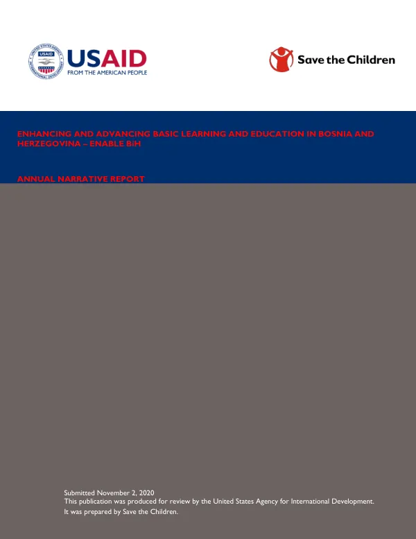 Annual Narrative Report: Enhancing and Advancing Basic Learning and Education in Bosnia and Herzegovina – ENABLE BiH
