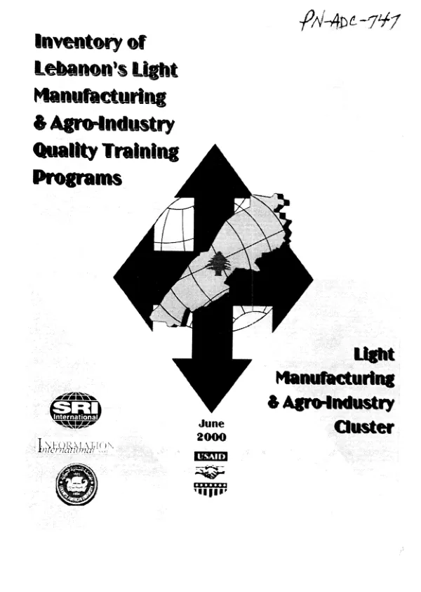 Inventory of Lebanon"s light manufacturing & agro-industry quality training programs