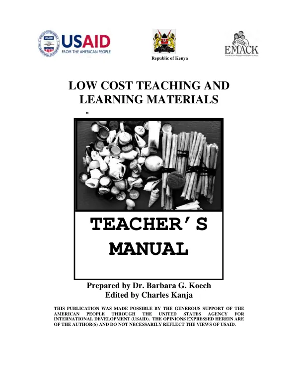 Low Cost Teaching and Learning Materials