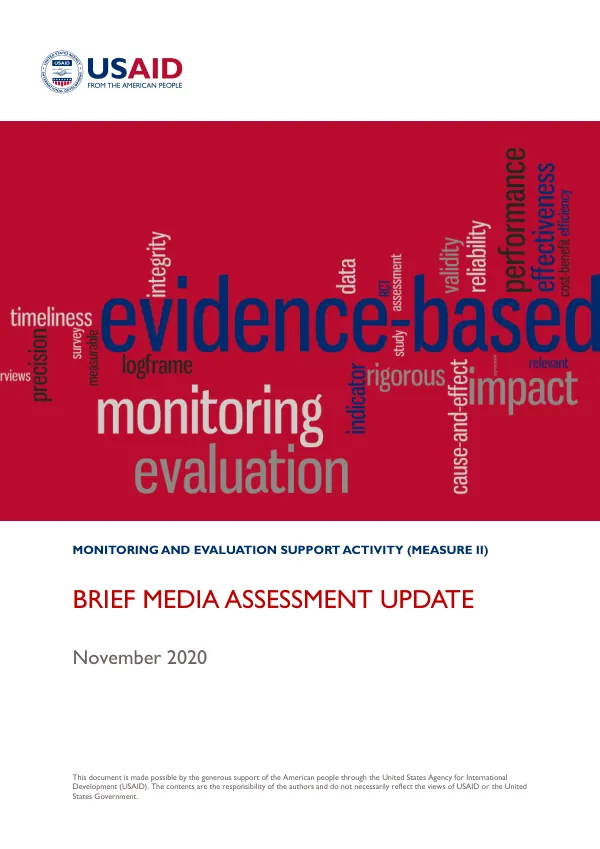 Brief Media Assessment Update 2020: Monitoring and Evaluation Support Activity (MEASURE II)