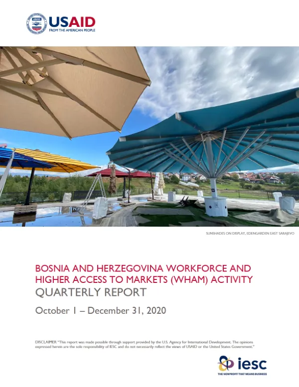 WHAM Quarterly Program Performance Report, Oct 1 – Dec 31, 2020