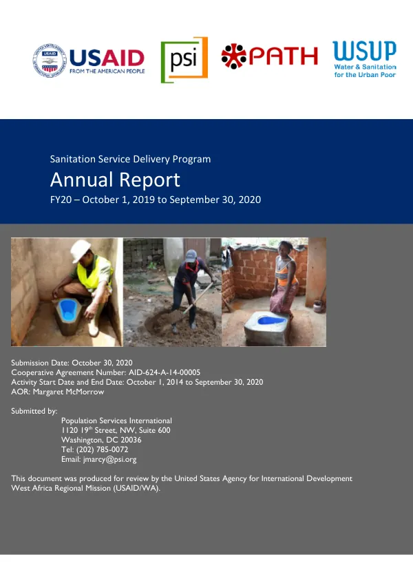 Sanitation Service Delivery Program Annual Report