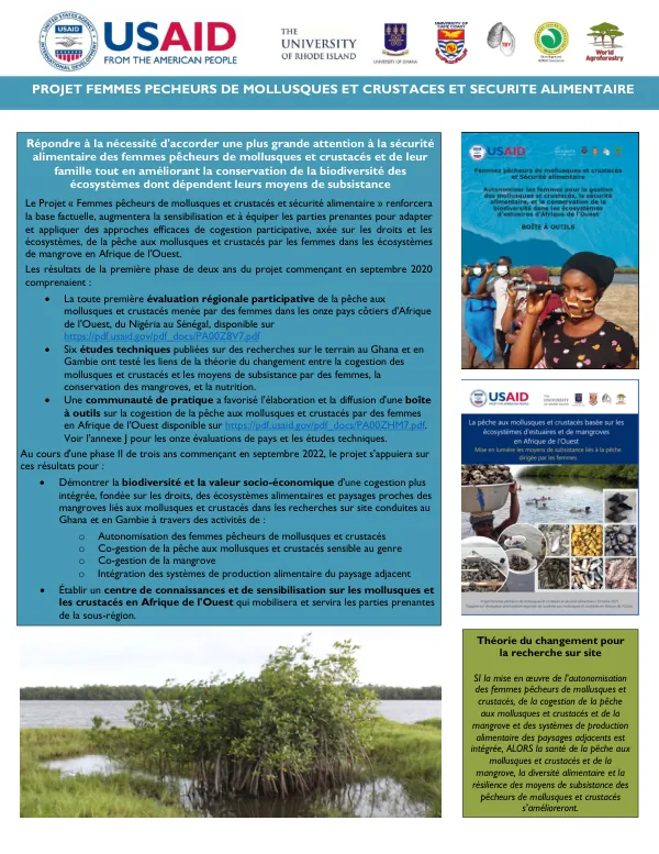 PROJET FEMMES PECHEURS DE MOLLUSQUES ET CRUSTACES ET SECURITE ALIMENTAIRE