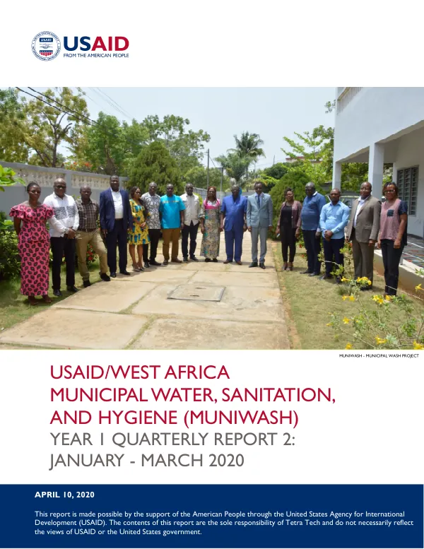 USAID/WEST AFRICA MUNICIPAL WASH: YEAR 1 QUARTERLY REPORT 2, JANUARY – MARCH 2020