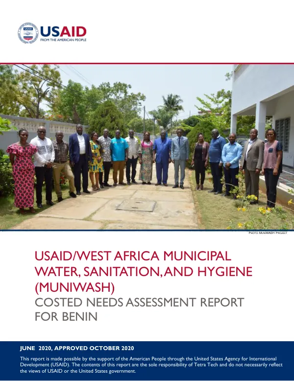 USAID/WEST AFRICA MUNICIPAL WASH: COSTED NEEDS ASSESSMENT REPORT FOR BENIN