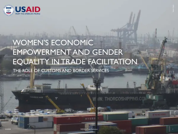 Women’s Economic Empowerment and Gender Equality in Trade Facilitation